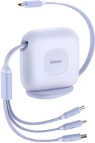Кабель Baseus 3 в 1 USB Type-C - Apple Lightning / micro-USB / USB Type-C 1.7 м Purple (CAQY000005) - зображення 1