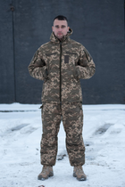 Чоловічі зимові брюки з підтяжками "Taslan" / Штани з утеплювачем Thermo-Loft піксель M - зображення 6