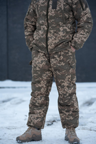 Чоловічі зимові брюки з підтяжками "Taslan" / Штани з утеплювачем Thermo-Loft піксель M - зображення 7