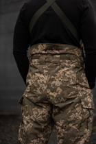 Мужские зимние брюки с подтяжками "Taslan" / Штаны с утеплителем Thermo-Loft пиксель XL - изображение 4