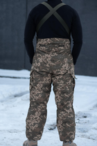 Мужские зимние брюки с подтяжками "Taslan" / Штаны с утеплителем Thermo-Loft пиксель XL - изображение 9