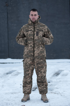 Чоловічі зимові брюки з підтяжками "Taslan" / Штани з утеплювачем Thermo-Loft піксель L - зображення 6