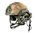 Балістичний шолом каска FAST Helmet NIJ IIIA оливковий+Тактичні навушники M32+кавер - изображение 1