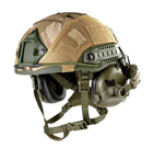 Балістичний шолом каска FAST Helmet NIJ IIIA оливковий + Тактичні навушники M32H - зображення 1