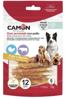 Жувальні палички для собак Camon з коров'ячої шкіри в курячій оболонці 6 шт 70 г (8019808158365) - зображення 1