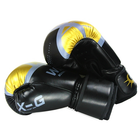 Перчатки боксерские размер 12Oz, запястье ширина от 8.5 длина 22см, черно-золотые - изображение 1