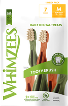 Жувальні палички для собак Whimzees Chew Sticks Week Bag toothbrush M 7 шт 210 г (8718627754849) - зображення 1