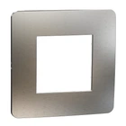 Рамка 1-пост. Матовый хром/белый 85х85х10mm Поликарбонат [NU280255M] Unica New Schneider Electric