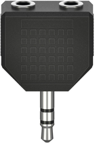 Adapter Hama 3.5 mm Jack — 2x3.5 mm Jack Stereo 1PC Czarny (00205191) - obraz 1