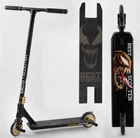 Трюковый самокат Best Scooter Simbiote 71383 Черный / Золотой с усиленной рамой и 2 пегами