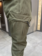 Штани зимові тактичні софтшелл флісові, розмір XL, Олива, утеплені штани для військових - зображення 7