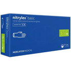 Рукавички нітрилові оглядові Mercator Medical Nitrylex BASIC blue нестерильні неприпудрені S 100 шт