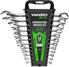 Набір ключів ріжково-накидних Winso PRO 12 предметів 6-22 мм Cr-V в пластиковій упаковці 900112 (5907648384361)