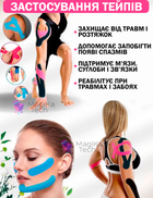 Кинезио тейп для тела подтяжки груди спорта Чёрный 5см х 5м Классический Универсальный кинезиологическая лента для лица - изображение 10