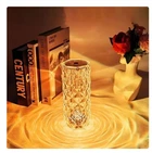 Ночник лампа RGB настільна Rose Diamond Table Lamp LED світильник кристал із USB-зарядкою та пультом ромб