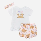 Дитячий комплект (футболка + шорти + пов\'язка на голову) для дівчинки Cool Club LNG2402135-00 62 см Різнокольоровий (5903977227560) - зображення 1