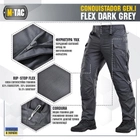 Тактичні штани M-Tac Conquistador Gen I Flex Dark Grey з місцем під вставки-наколінники Розмір 36/34 - зображення 8