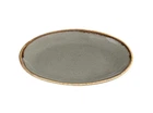 Тарелка Dark Grey Porland мелкая фарфоровая овальная 240мм 112124/DG
