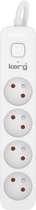 Listwa przeciwprzepięciowa Kerg M02398 4 gniazda 10 m White (5901791141055) - obraz 1