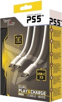 Kabel SteelPlay Dual Play and Charge PS5 biały (JVAPS500002) - obraz 3