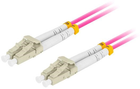 Patchcord optyczny Lanberg LC/UPC - LC/UPC 50/125 OM4 Duplex 5 m Purple (FO-LULU-MD41-0050-VT) - obraz 1