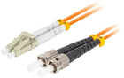 Patchcord optyczny Lanberg ST/UPC - LC/UPC 50/125 OM2 Duplex 15 m Orange (FO-STLU-MD21-0150-OG)