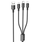 Дата кабель Borofone BX72 USB to Lightning /MicroUSB/Type-C 2A (1m) Черный