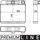 Радіатор пічки BMW 3 (E46)/ X3 (E83), MAHLE/KNECHT (AH87000P)