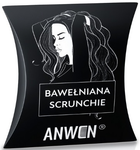 Гумка для волосся Anwen Scrunchie бавовняна Чорна (5907222404775) - зображення 1