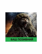 Шеврон патч " Бойцовый Кот с вашим позывным " на липучке велкро - изображение 1