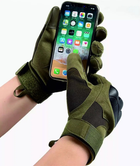 Тактичні рукавички Combat Touch Touchscreen військові Хакі L - зображення 5