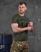 Тактическая мужская потоотводящая футболка С Богом за Украину L олива (85912) - изображение 3