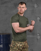 Армейская мужская футболка Военная Разведка потоотводящая L олива (85910) - изображение 3