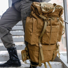 Рюкзак тактический AOKALI Outdoor A21 65L Sand туристический однотонный с множеством карманов - изображение 5