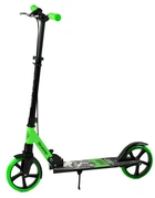 Самокат двухколесный Best Scooter, колеса PU, 1 амортизатор, с ручным тормозом, зажим руля. Black and Green (147565)