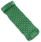Надувной туристический коврик Pacoone 190x60 см каремат с подушкой и встроенным насосом Зеленый