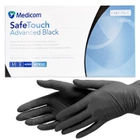 Нітрилові рукавички Medicom, щільність 3.5 г. - SafeTouch Advanced Black - Чорні (100 шт) M (7-8) - зображення 1