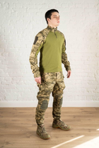 Форма армейская убакс и штаны с наколенниками рип-стоп ХБ tactical Пиксель Олива (601) , L - изображение 3