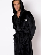 Szlafrok frotte męski Aruelle William bathrobe black L Czarny (5904541436180) - obraz 2