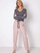 Piżama (longsleeve + spodnie) Aruelle Judy pajama long XXL Szary/Różowy (5904541434179) - obraz 1