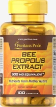 Бджола прополіс, Bee Propolis, Puritan's Pride, 500 мг, 100 капсул - зображення 1