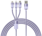 Кабель Baseus StarSpeed 3в1 USB Type C - micro-USB - Lightning 1.2 м Purple (CAXS000005)