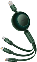Кабель Baseus Bright Mirror 3 3в1 micro-USB - Lightning - USB Type C 1.1 м Green (CAMJ010106) - зображення 1