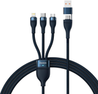 Kabel Baseus Flash 2 3w1 USB Type-C - micro-USB - Lightning 1.2 m Blue (CASS030103) - obraz 1
