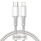 Kabel Baseus High Density Braided USB Type-C - Lightning PD 2 m White (CATLGD-A02) - obraz 1