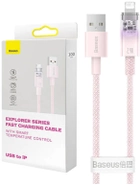 Kabel Baseus Explorer USB Type-A - Lightning 1 m Pink (CATS010004) - obraz 2