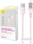 Kabel Baseus Explorer USB Type-A - Lightning 1 m Pink (CATS010004) - obraz 2