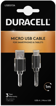 Kabel Duracell USB Type-A - micro-USB 1 m Black (USB5013A) - obraz 1
