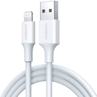 Kabel Ugreen USB Type-A - Lightning 0.25 m White (6957303883127) - obraz 1