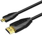 Kabel Vention micro-HDMI - HDMI 1 m Black (VAA-D03-B100) - obraz 1